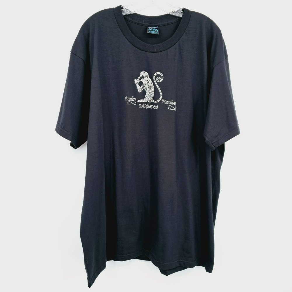 York Funky Monkey CocoNuts Barbados TShirt XXL Black White Graphic Cotton Unisex